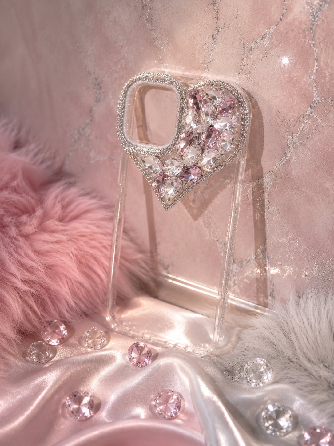 Pink Curvy Heart Case (RS-020a)