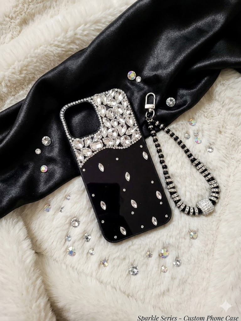 Black Frosted Glam Case with matching Charm (#RS-072)