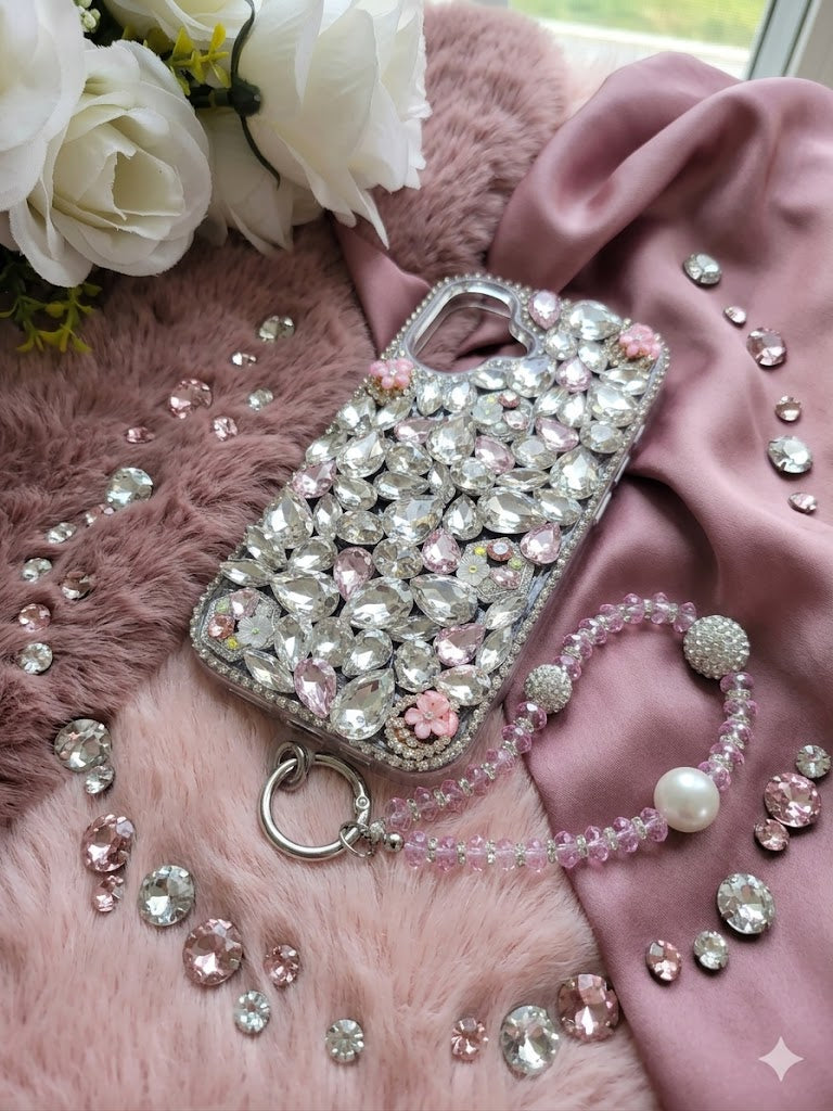 Blister Pink Stone Case with charm (#RS-055)