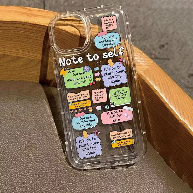 Cartoon Label Slogan Pattern Case