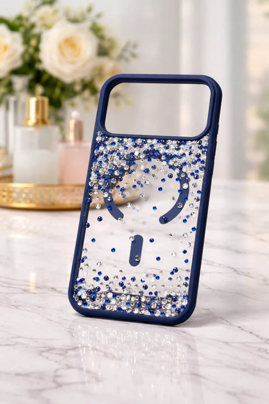 Blue Sparkle Stone Case  (#RS-084b)