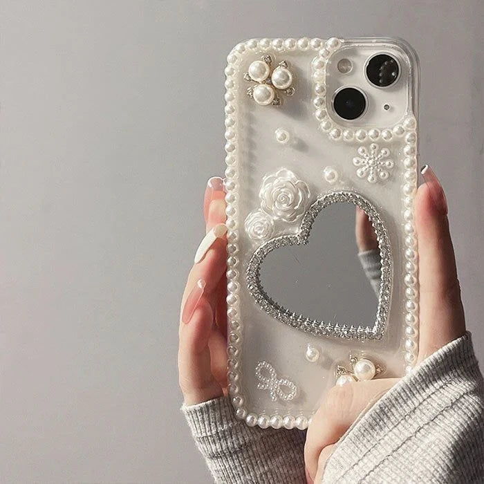 Heart Mirror Floral Case (RS-066)