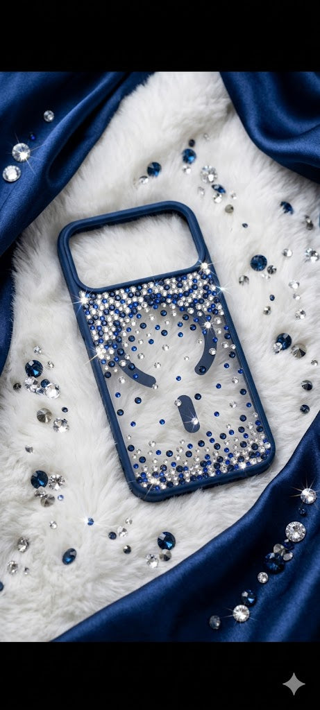 Blue Sparkle Stone Case  (#RS-084b)