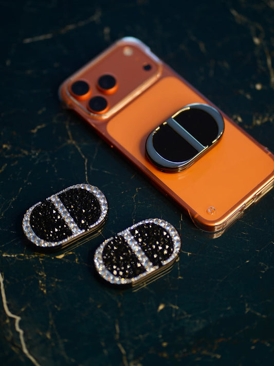 DI*R Glam Stoned Phone Ring Holder – Dual Mirror