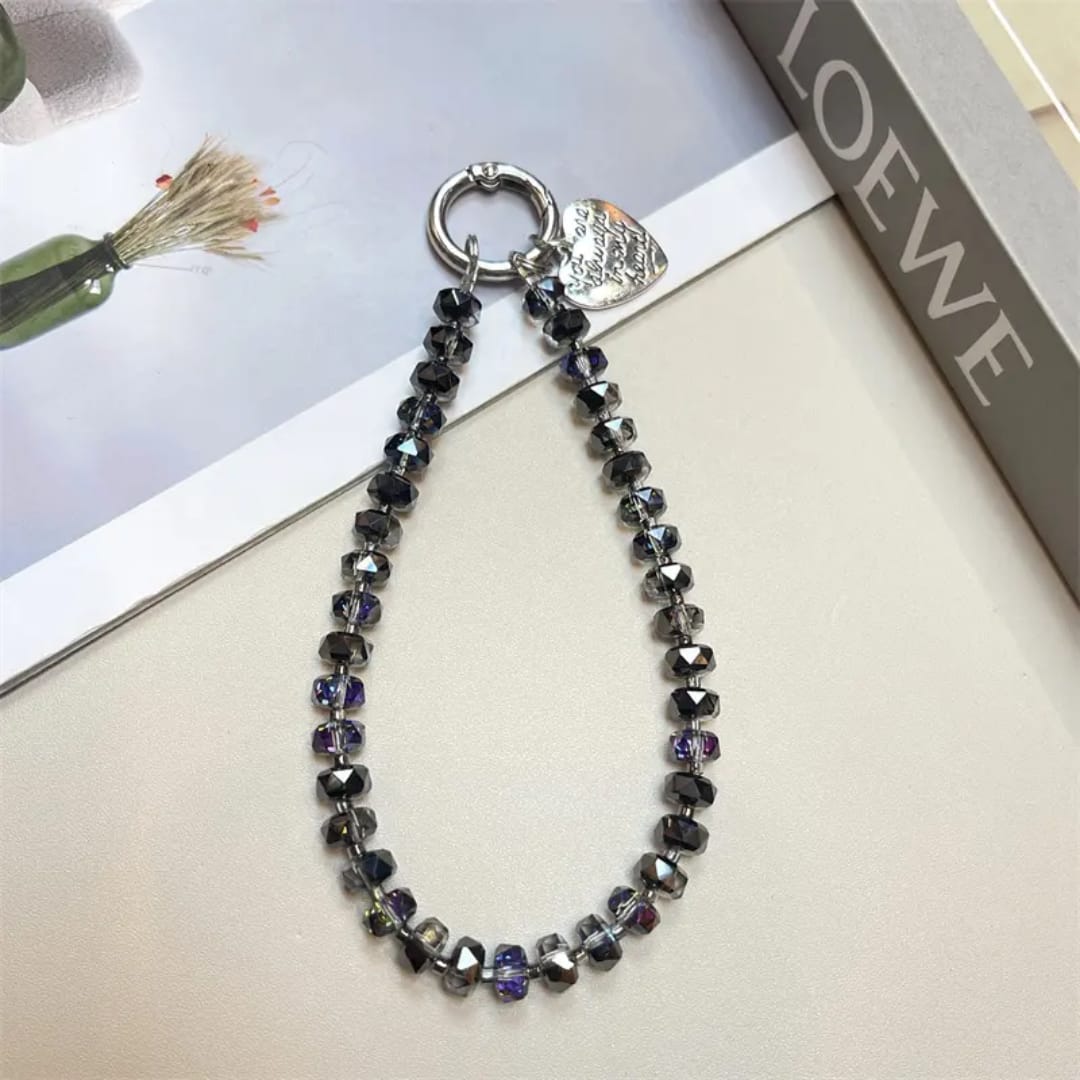 Black Crystal Phone Charm