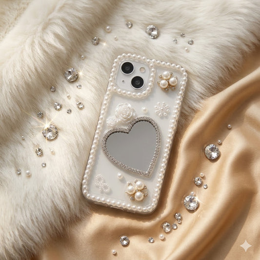 Heart Mirror Floral Case (RS-066)