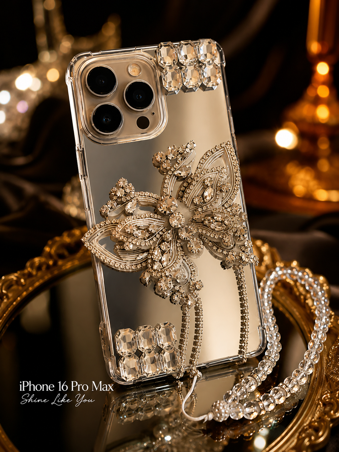 Aurora Butterfly Mirror Case with charm (RS-097)