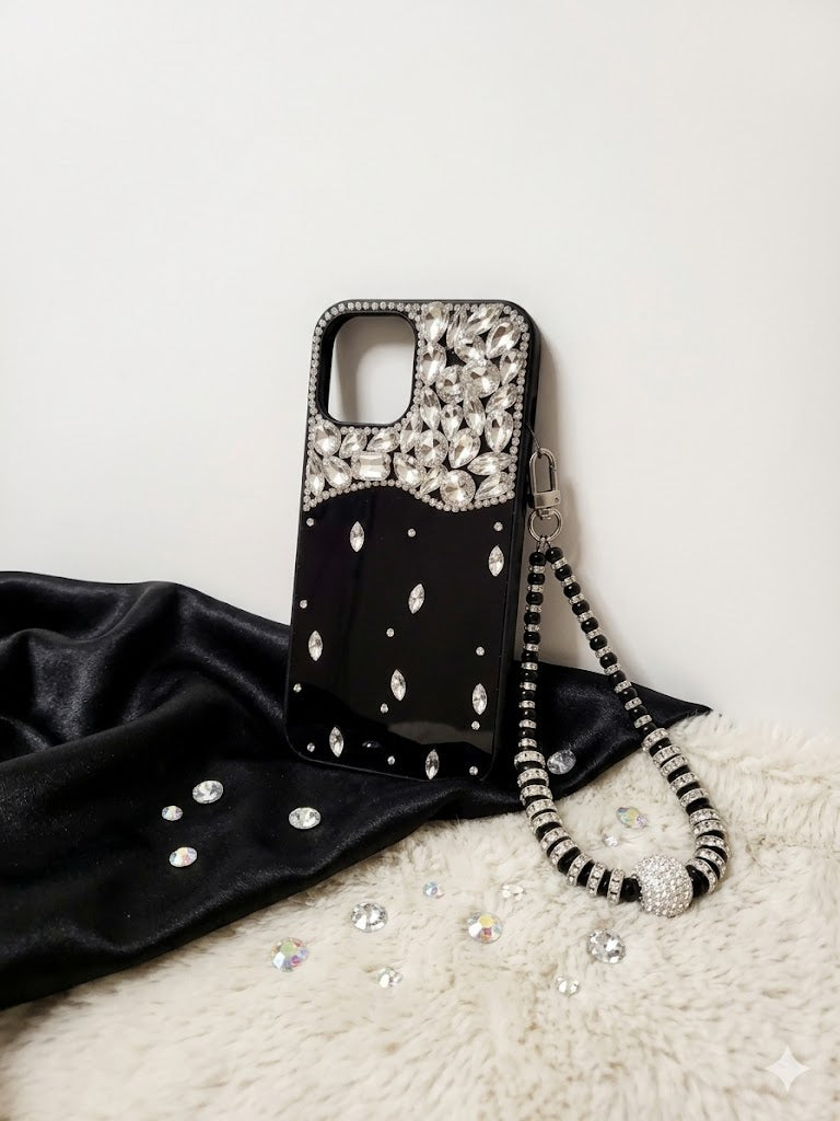 Black Frosted Glam Case with matching Charm (#RS-072)