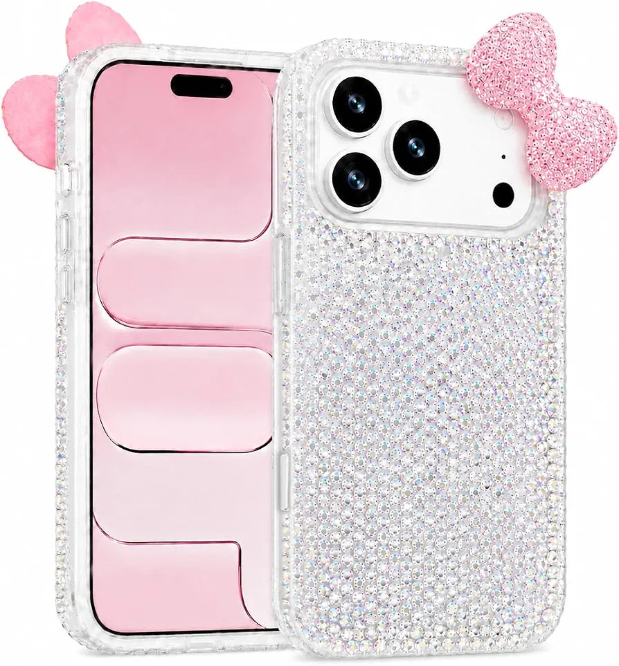 Pink Pookie Bow Crystal Case  (#RS-091)