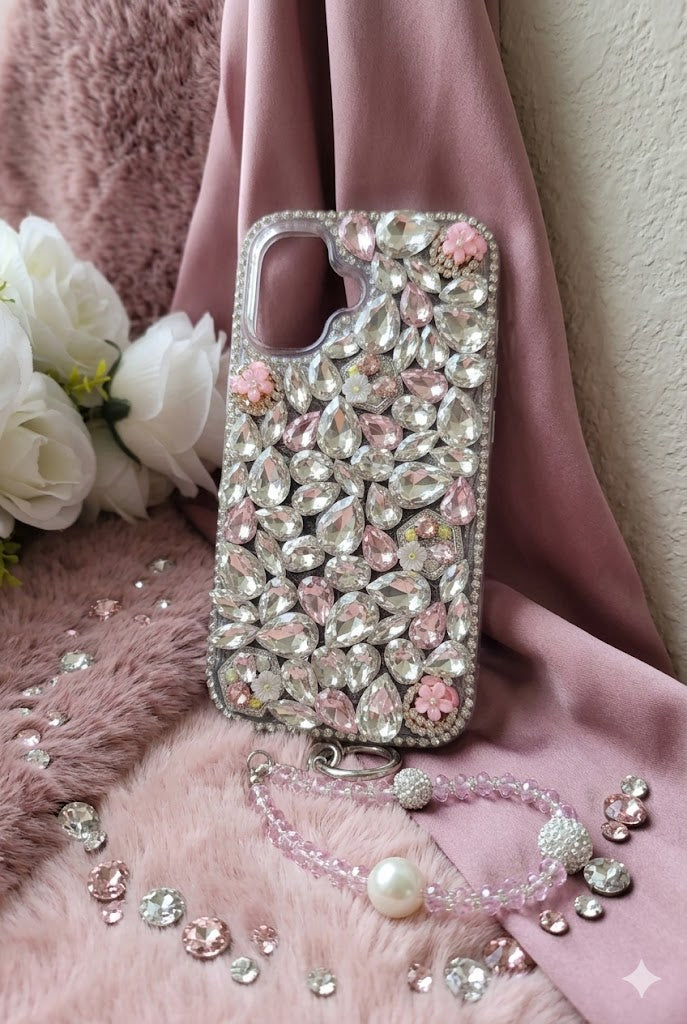 Blister Pink Stone Case with charm (#RS-055)